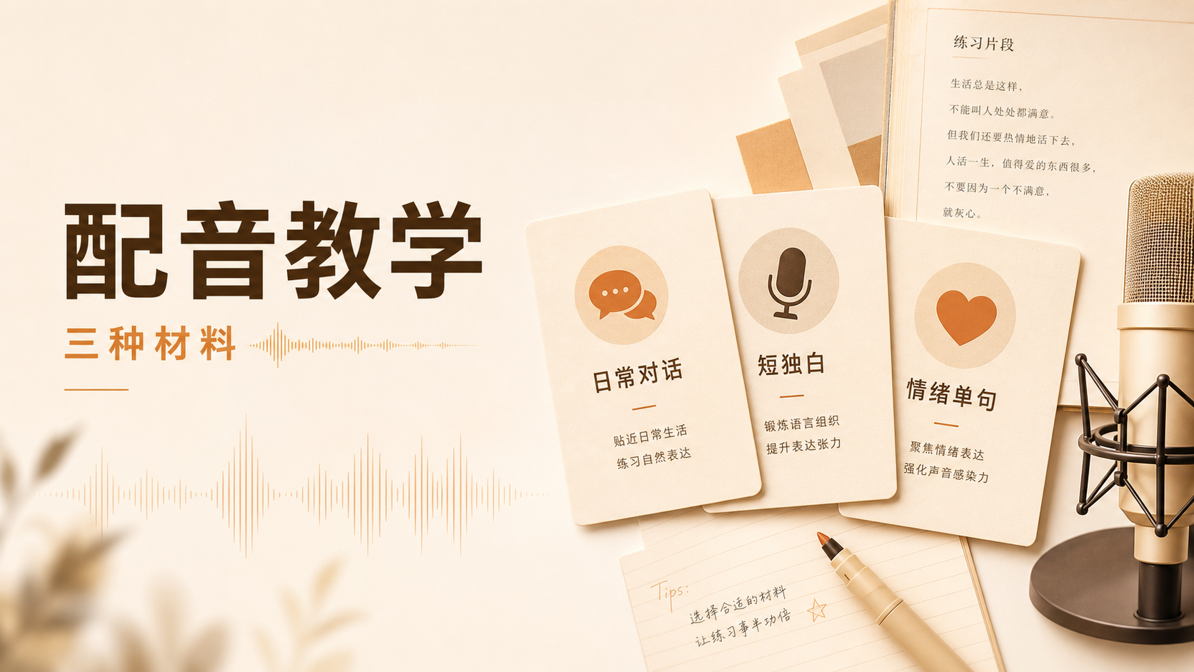 配音新手怎么挑练习文本？先从这 3 种材料开始
